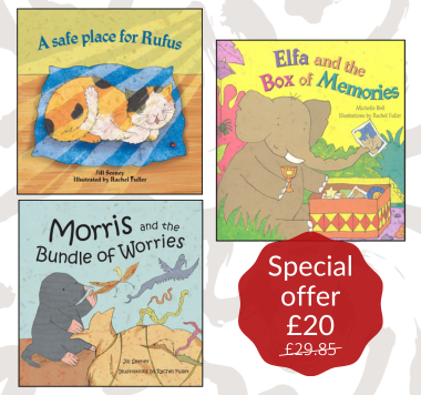 A safe place for Rufus - Elfa and the box of memories - Morris and the bundle of worries book covers