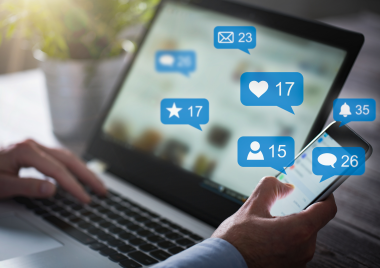 notifications coming from a laptop screen