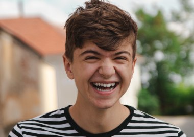 Teenage boy smiling