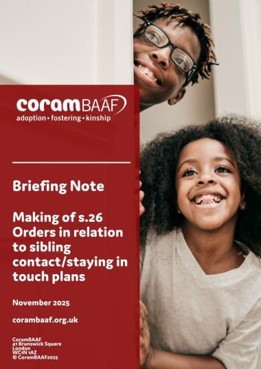 Making of s.26 Orders in relation to sibling contact/staying in touch plans cover